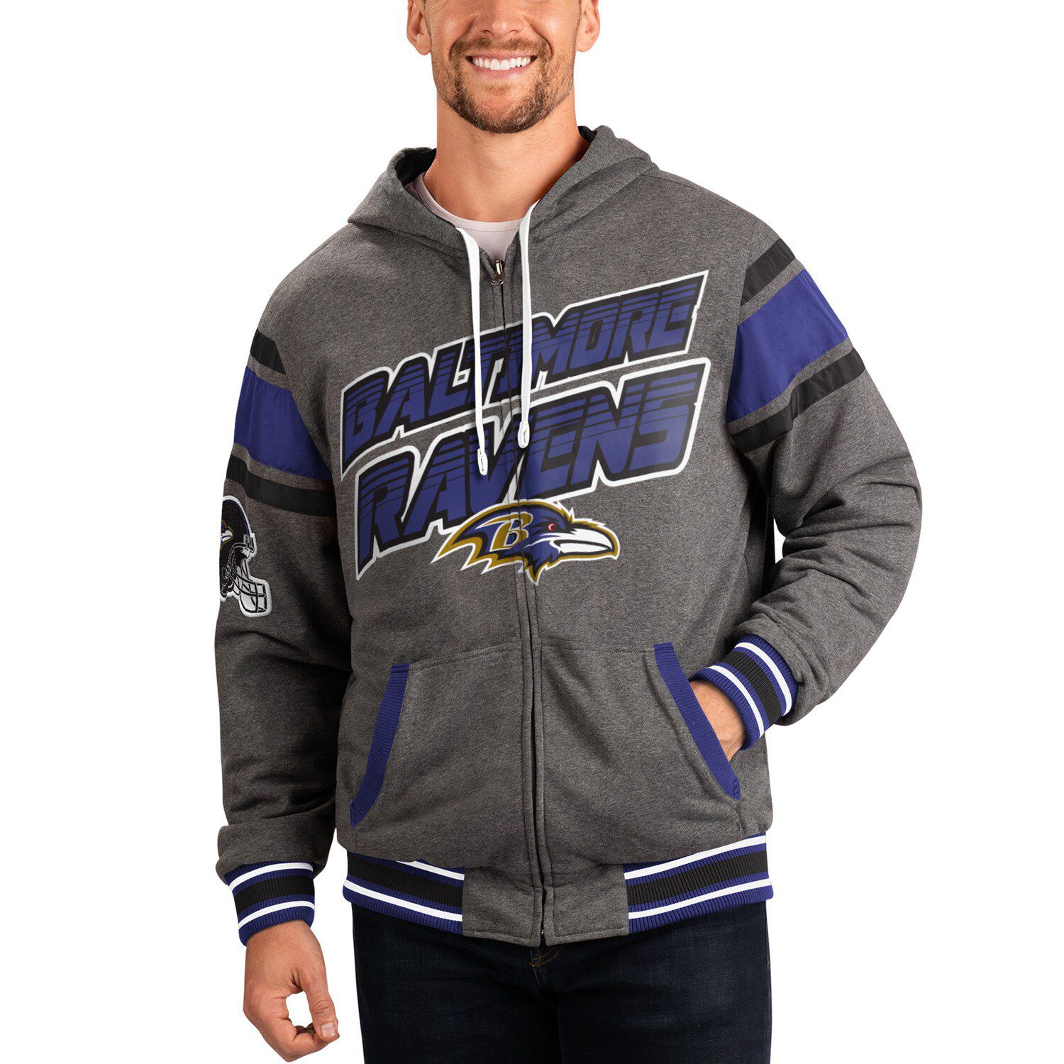 Dallas Cowboys JH Design Reversible Poly Twill Hooded Jacket - Navy/Gray