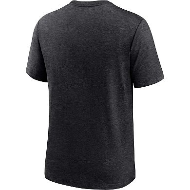 Men's Nike Heather Black Minnesota Vikings Rewind Logo Tri-Blend T-Shirt