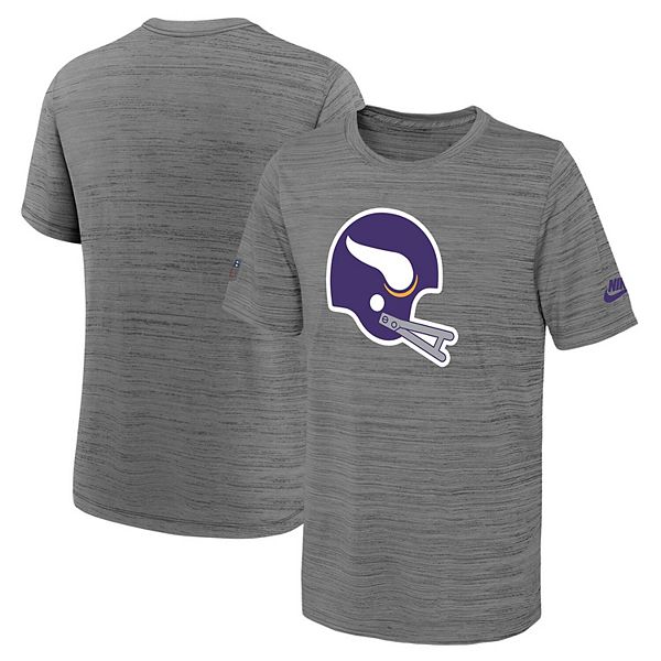 Youth Nike Heather Gray Minnesota Vikings Classic Velocity Performance T- Shirt