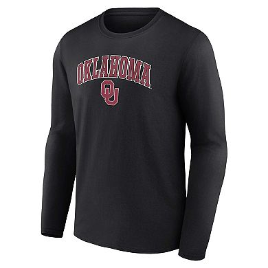 Men's Fanatics Branded Black Oklahoma Sooners Campus Long Sleeve T-Shirt