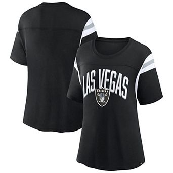 Women's Fanatics Branded Black Las Vegas Raiders Earned Stripes T-Shirt