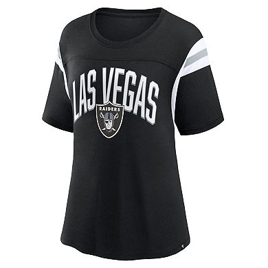 Women's Fanatics Branded Black Las Vegas Raiders Earned Stripes T-Shirt