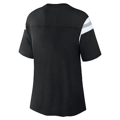 Women's Fanatics Branded Black Las Vegas Raiders Earned Stripes T-Shirt