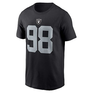 Men's Nike Maxx Crosby Black Las Vegas Raiders Player Name & Number T-Shirt