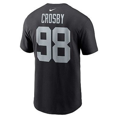 Men's Nike Maxx Crosby Black Las Vegas Raiders Player Name & Number T-Shirt