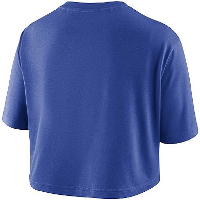 Women's Nike Royal Duke Blue Devils Wordmark Cropped T-Shirt