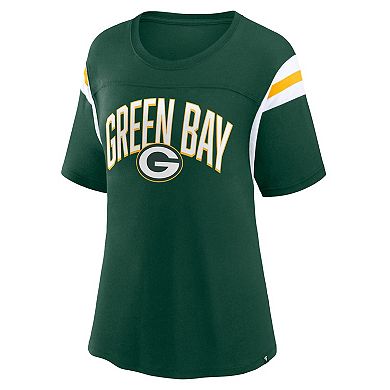 Women's Fanatics Branded Green Green Bay Packers Earned Stripes T-Shirt