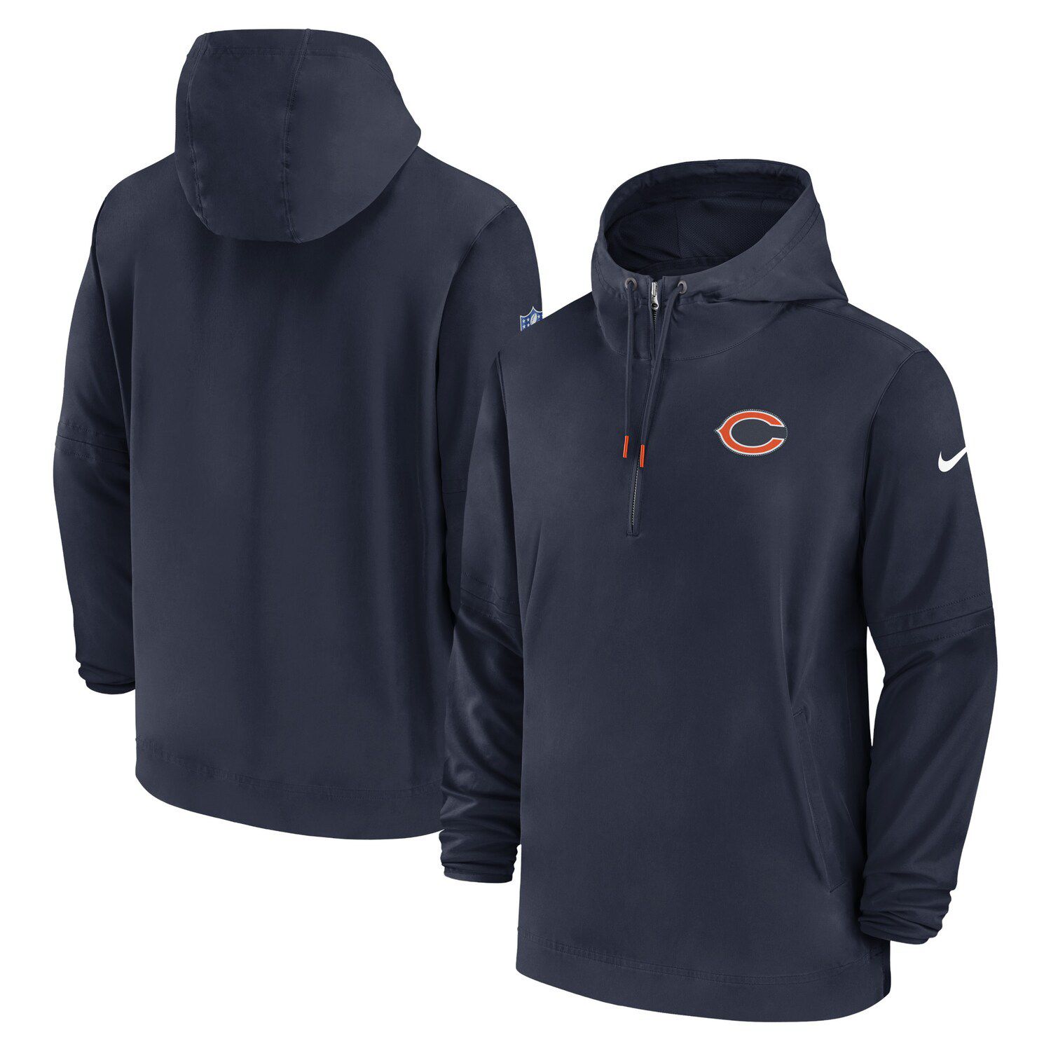 Chicago Bears New Era Sideline Chrome Pullover Hoodie - Cream