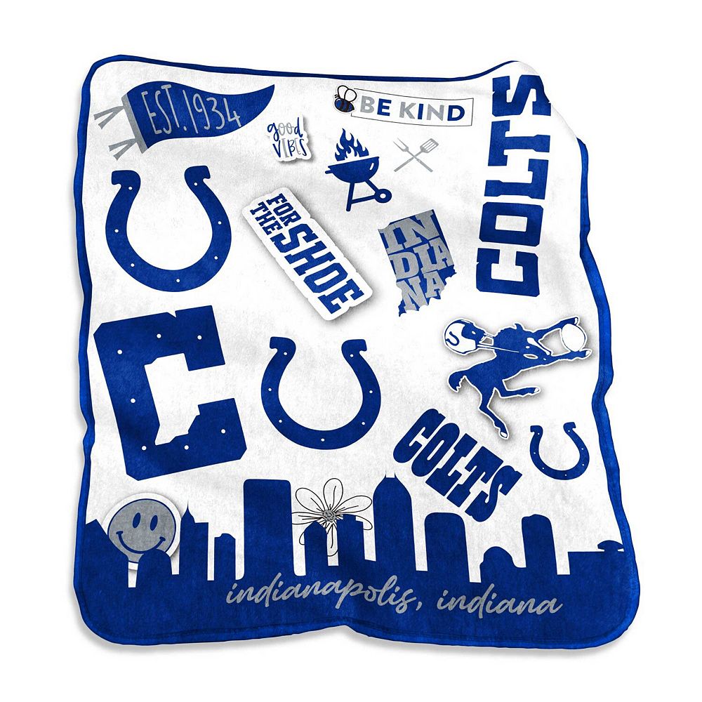 Indianapolis Colts NFL Team Vintage Helmet Cozy Throw 50x60 main image 0