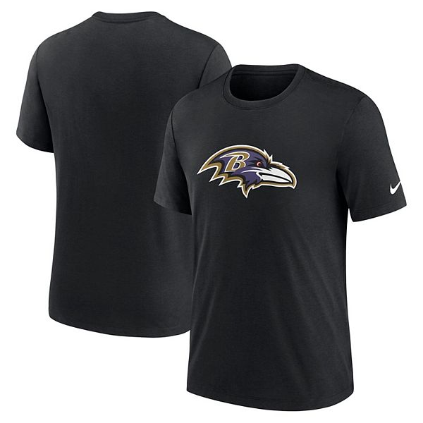 Men's Nike Black Baltimore Ravens Rewind Logo Tri-Blend T-Shirt