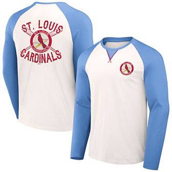 Men's Darius Rucker Collection by Fanatics White/Light Blue St. Louis Cardinals Team Color Raglan T-Shirt