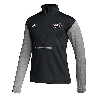 Men's adidas Black Mississippi State Bulldogs Team Issue AEROREADY Quarter-Zip Jacket