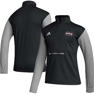 Men's adidas Black Mississippi State Bulldogs Team Issue AEROREADY Quarter-Zip Jacket