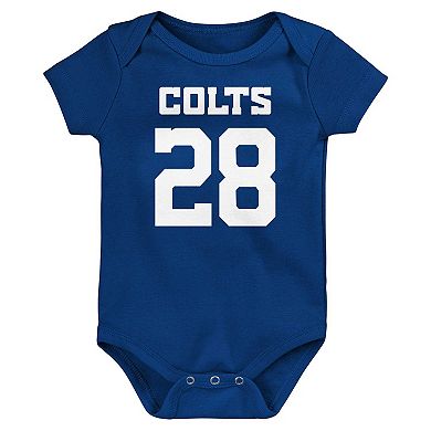 Newborn & Infant Jonathan Taylor Royal Indianapolis Colts Mainliner Player Name & Number Bodysuit