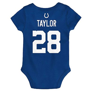 Newborn & Infant Jonathan Taylor Royal Indianapolis Colts Mainliner Player Name & Number Bodysuit