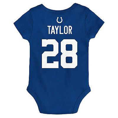 Newborn Infant Jonathan Taylor Royal Indianapolis Colts Mainliner Player Name Number Bodysuit