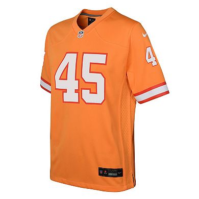 Youth Nike Devin White Orange Tampa Bay Buccaneers Game Jersey