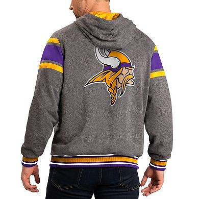 Men's G-III Sports by Carl Banks Purple/Gray Minnesota Vikings Extreme Full Back Reversible Hoodie Full-Zip Jacket