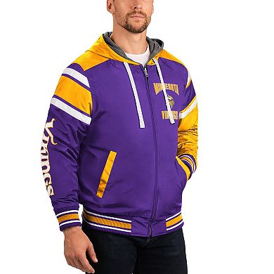 Men's G-III Sports by Carl Banks Purple/Gray Minnesota Vikings Extreme Full Back Reversible Hoodie Full-Zip Jacket