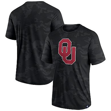 Men's Fanatics Branded  Black Oklahoma Sooners Camo Logo T-Shirt