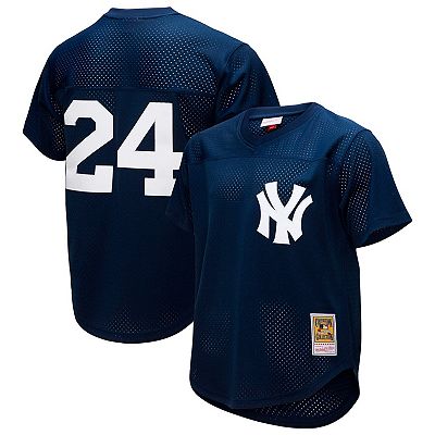 Men s Mitchell Ness Rickey Henderson Navy New York Yankees Cooperstown Collection Mesh Batting Practice Button