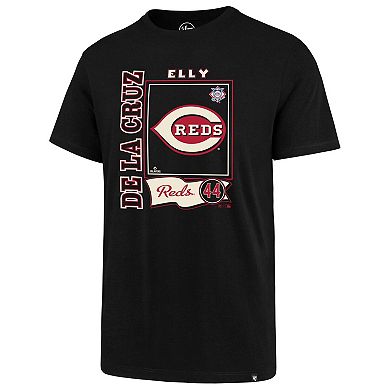 Men's '47 Elly De La Cruz Black Cincinnati Reds Graphic T-Shirt
