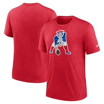 Men's Nike Heather Maroon New England Patriots Rewind Logo Tri-Blend T-Shirt