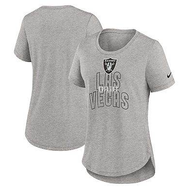 Women's Nike Heather Gray Las Vegas Raiders Fashion Tri-Blend T-Shirt