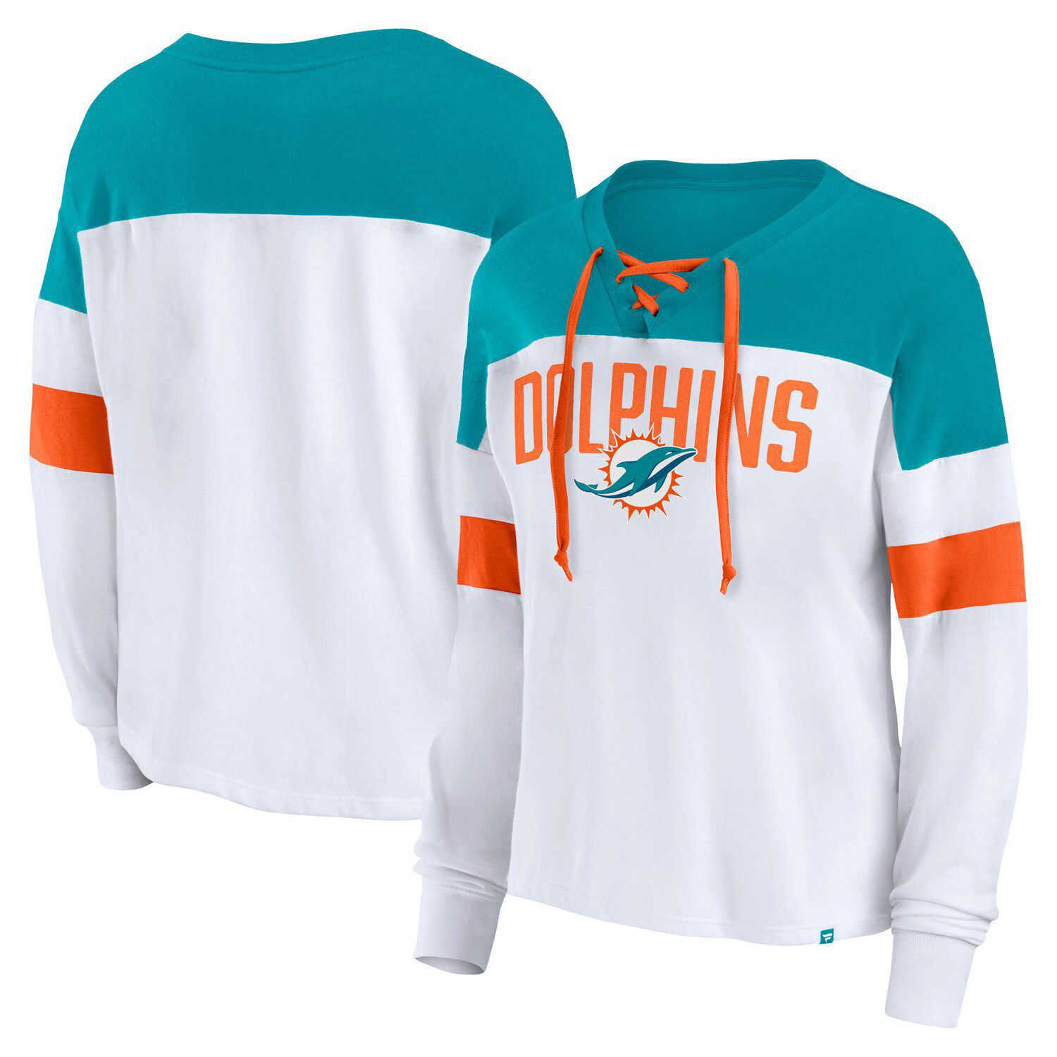 Miami Dolphins Nike Women's High Hip Performance Long Sleeve T-Shirt - Aqua