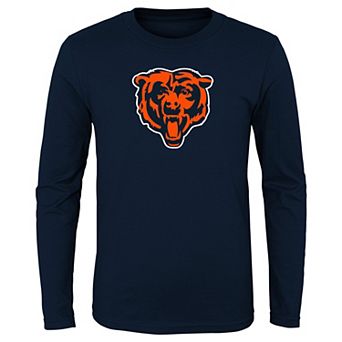 Youth Navy Chicago Bears Primary Logo Long Sleeve T-Shirt