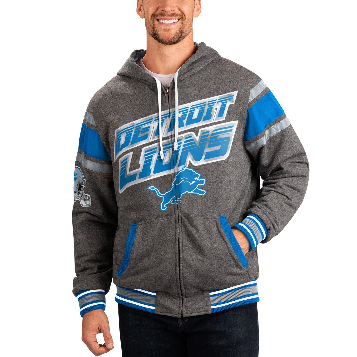 Men's JH Design Navy Dallas Cowboys Nylon Full-Zip Windbreaker