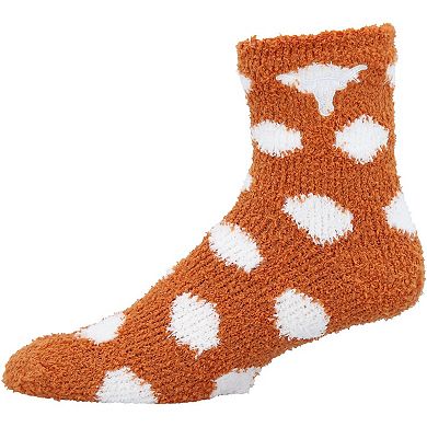 Women's ZooZatz Texas Longhorns Fuzzy Dot Ankle Socks
