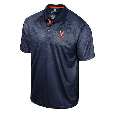 Men's Colosseum Navy Virginia Cavaliers Honeycomb Raglan Polo