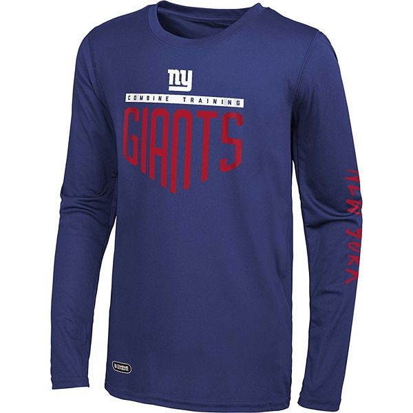 Men's Royal New York Giants Combine Authentic Impact Long Sleeve TShirt