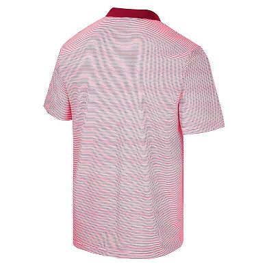 Men's Colosseum White/Cardinal Arkansas Razorbacks Print Stripe Polo