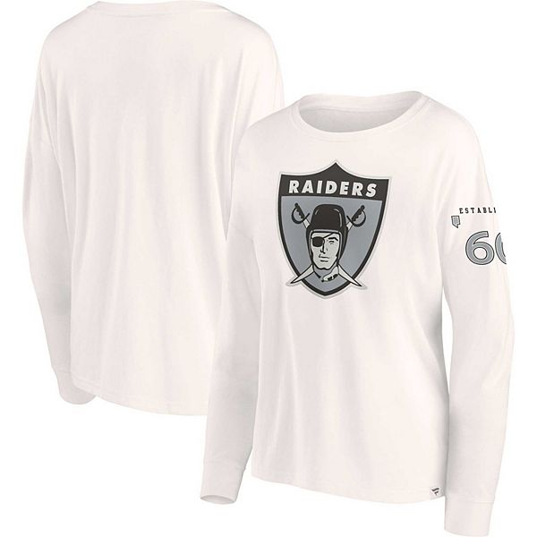 Women's Fanatics Branded Cream Las Vegas Raiders Game Date Long Sleeve T- Shirt