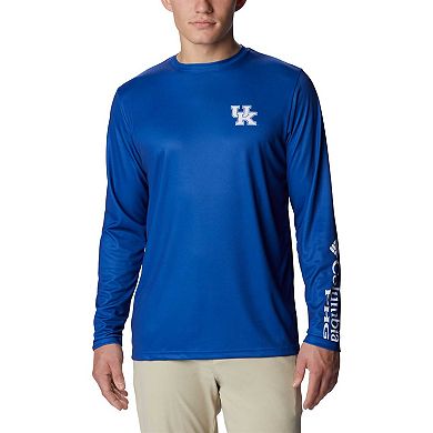Men's Columbia Royal Kentucky Wildcats Terminal Shot Omni-Shade Omni-Wick Long Sleeve T-Shirt