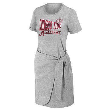 Women's WEAR by Erin Andrews Heather Gray Alabama Crimson Tide Knotted T-Shirt Dress