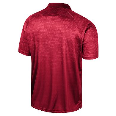 Men's Colosseum Cardinal Arkansas Razorbacks Honeycomb Raglan Polo