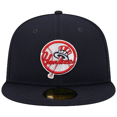 Men's New Era Navy New York Yankees Primary Logo 2000 World Series Team Color 59FIFTY Fitted Hat