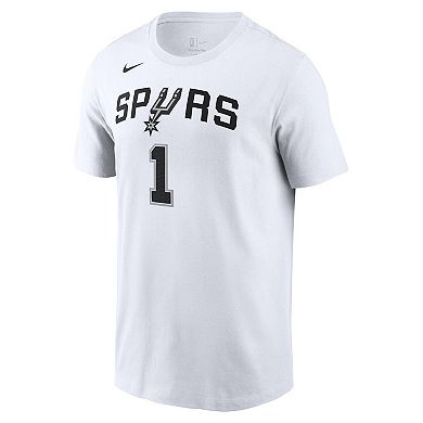 Men's Nike Victor Wembanyama White San Antonio Spurs 2023 NBA Draft First Round Pick Name & Number T-Shirt