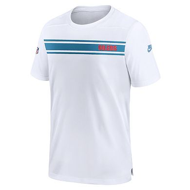 Men's Nike White Tennessee Titans Oilers Throwback Sideline Coach Alternate Performance T-Shirt
