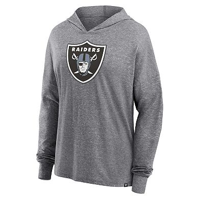 Women's Fanatics Branded Heather Gray Las Vegas Raiders Cozy Primary Pullover Hoodie