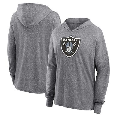 Women's Fanatics Branded Heather Gray Las Vegas Raiders Cozy Primary Pullover Hoodie