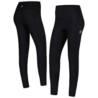 Women's KadyLuxe Black Colorado Buffaloes 7/8 Mixed Media Pocket iLeggings