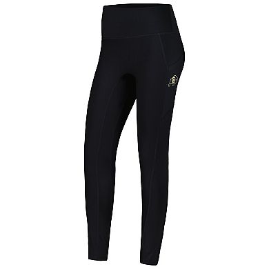 Women's KadyLuxe Black Colorado Buffaloes 7/8 Mixed Media Pocket iLeggings