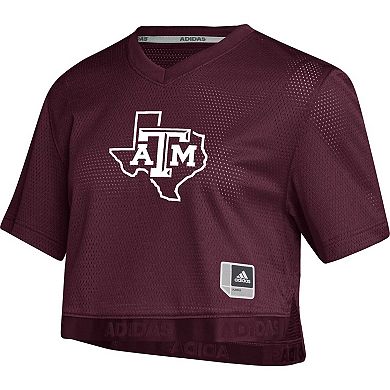 Women's adidas Maroon Texas A&M Aggies Primegreen V-Neck Cropped Jersey