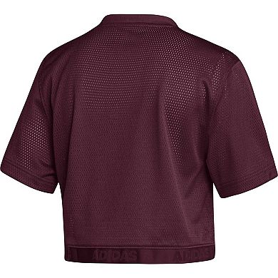 Women's adidas Maroon Texas A&M Aggies Primegreen V-Neck Cropped Jersey