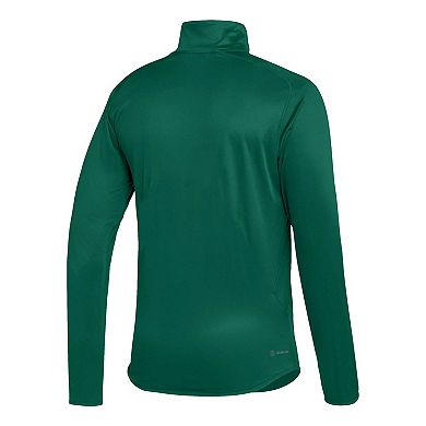 Men's adidas Green Miami Hurricanes 2023 Sideline AEROREADY Half-Zip Top