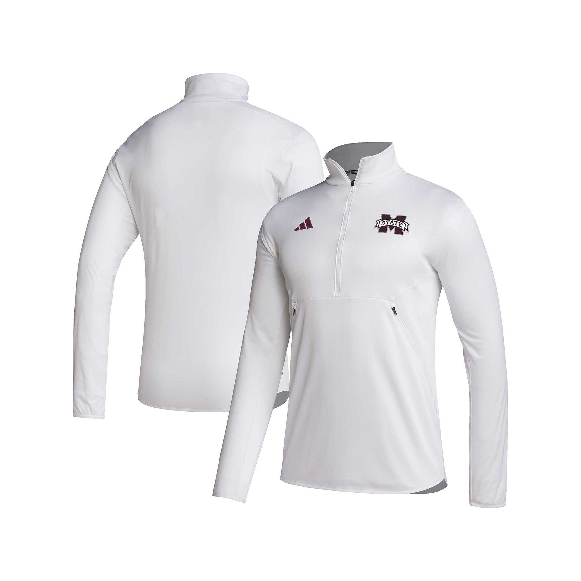 Mens adidas White Mississippi State Bulldogs 2023 Sideline AEROREADY Half-
